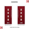Aruba 4 Urban Style Composite Front Door Set with Murano Purple Glass - Shown in Red