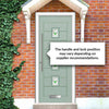 Aruba 4 Urban Style Composite Front Door Set with Central Murano Green Glass - Shown in Chartwell Green