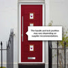 Aruba 4 Urban Style Composite Front Door Set with Murano Purple Glass - Shown in Red
