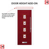 Aruba 4 Urban Style Composite Front Door Set with Murano Purple Glass - Shown in Red