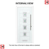 Aruba 4 Urban Style Composite Front Door Set with Central Murano Green Glass - Shown in Chartwell Green