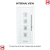 Aruba 4 Urban Style Composite Front Door Set with Central Murano Green Glass - Shown in Chartwell Green