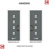 Aruba 4 Urban Style Composite Front Door Set with Polar Black Glass - Shown in Mouse Grey
