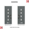 Aruba 4 Urban Style Composite Front Door Set with Polar Black Glass - Shown in Mouse Grey