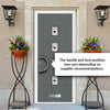 Aruba 4 Urban Style Composite Front Door Set with Polar Black Glass - Shown in Mouse Grey