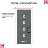 Aruba 4 Urban Style Composite Front Door Set with Polar Black Glass - Shown in Mouse Grey