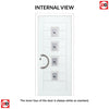 Aruba 4 Urban Style Composite Front Door Set with Polar Black Glass - Shown in Mouse Grey