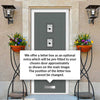 Aruba 4 Urban Style Composite Front Door Set with Polar Black Glass - Shown in Mouse Grey