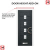 Aruba 4 Urban Style Composite Front Door Set with Pusan Glass - Shown in Anthracite Grey