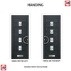 Aruba 4 Urban Style Composite Front Door Set with Pusan Glass - Shown in Anthracite Grey