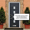 Aruba 4 Urban Style Composite Front Door Set with Pusan Glass - Shown in Anthracite Grey