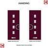 Aruba 4 Urban Style Composite Front Door Set with Central Pusan Glass - Shown in Purple Violet