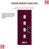 Aruba 4 Urban Style Composite Front Door Set with Central Pusan Glass - Shown in Purple Violet