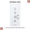 Aruba 4 Urban Style Composite Front Door Set with Central Pusan Glass - Shown in Purple Violet