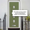 Aruba 4 Urban Style Composite Front Door Set with Central Sandblast Ellie Glass - Shown in Reed Green
