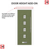 Aruba 4 Urban Style Composite Front Door Set with Central Sandblast Ellie Glass - Shown in Reed Green