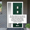 Aruba 4 Urban Style Composite Front Door Set with Single Side Screen - Flair Glass - Shown in Green