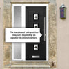 Aruba 4 Urban Style Composite Front Door Set with Single Side Screen - Central Laptev Black Glass - Shown in Black
