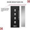 Aruba 4 Urban Style Composite Front Door Set with Single Side Screen - Central Laptev Black Glass - Shown in Black