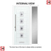 Aruba 4 Urban Style Composite Front Door Set with Single Side Screen - Central Laptev Black Glass - Shown in Black