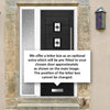 Aruba 4 Urban Style Composite Front Door Set with Single Side Screen - Central Laptev Black Glass - Shown in Black