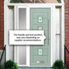 Aruba 4 Urban Style Composite Front Door Set with Single Side Screen - Central Murano Green Glass - Shown in Chartwell Green