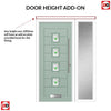 Aruba 4 Urban Style Composite Front Door Set with Single Side Screen - Central Murano Green Glass - Shown in Chartwell Green