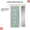 Aruba 4 Urban Style Composite Front Door Set with Single Side Screen - Central Murano Green Glass - Shown in Chartwell Green