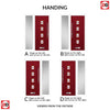 Aruba 4 Urban Style Composite Front Door Set with Single Side Screen - Murano Purple Glass - Shown in Red