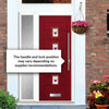 Aruba 4 Urban Style Composite Front Door Set with Single Side Screen - Murano Purple Glass - Shown in Red