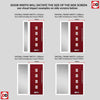 Aruba 4 Urban Style Composite Front Door Set with Single Side Screen - Murano Purple Glass - Shown in Red
