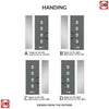 Aruba 4 Urban Style Composite Front Door Set with Single Side Screen - Polar Black Glass - Shown in Mouse Grey