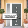 Aruba 4 Urban Style Composite Front Door Set with Single Side Screen - Polar Black Glass - Shown in Mouse Grey
