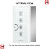 Aruba 4 Urban Style Composite Front Door Set with Single Side Screen - Polar Black Glass - Shown in Mouse Grey