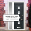 Aruba 4 Urban Style Composite Front Door Set with Single Side Screen - Pusan Glass - Shown in Anthracite Grey