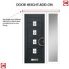Aruba 4 Urban Style Composite Front Door Set with Single Side Screen - Pusan Glass - Shown in Anthracite Grey