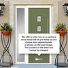 Aruba 4 Urban Style Composite Front Door Set with Single Side Screen - Central Sandblast Ellie Glass - Shown in Reed Green