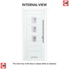 Aruba 3 Urban Style Composite Front Door Set with Central Barite Glass - Shown in Red