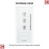 Aruba 3 Urban Style Composite Front Door Set with Central Barite Glass - Shown in Red