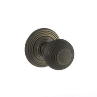 Ripon Reeded Old English Mortice Knob - Urban Bronze