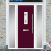 Catalina 1 Urban Style Composite Front Door Set with Double Side Screen - Kupang Red Glass - Shown in Purple Violet