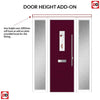 Catalina 1 Urban Style Composite Front Door Set with Double Side Screen - Kupang Red Glass - Shown in Purple Violet