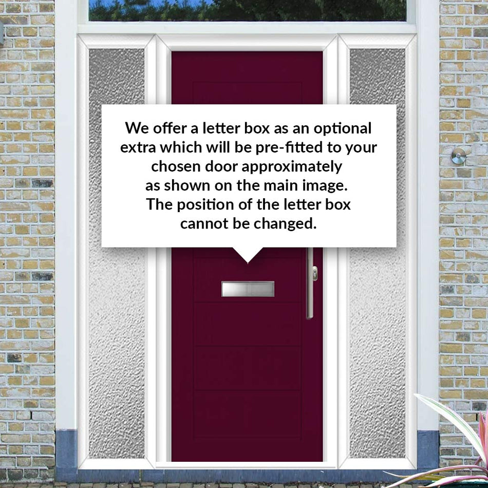Catalina 1 Urban Style Composite Front Door Set with Double Side Screen - Kupang Red Glass - Shown in Purple Violet
