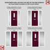 Catalina 1 Urban Style Composite Front Door Set with Double Side Screen - Kupang Red Glass - Shown in Purple Violet