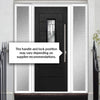 Catalina 1 Urban Style Composite Front Door Set with Double Side Screen - Prairie Glass - Shown in Black