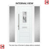 Catalina 1 Urban Style Composite Front Door Set with Double Side Screen - Prairie Glass - Shown in Black