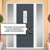 Catalina 1 Urban Style Composite Front Door Set with Double Side Screen - Pusan Glass - Shown in Slate Grey