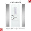 Catalina 1 Urban Style Composite Front Door Set with Double Side Screen - Pusan Glass - Shown in Slate Grey
