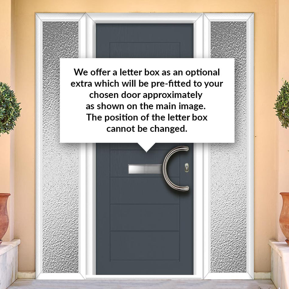 Catalina 1 Urban Style Composite Front Door Set with Double Side Screen - Pusan Glass - Shown in Slate Grey