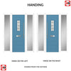 Catalina 1 Urban Style Composite Front Door Set with Double Side Screen - Mirage Glass - Shown in Pastel Blue